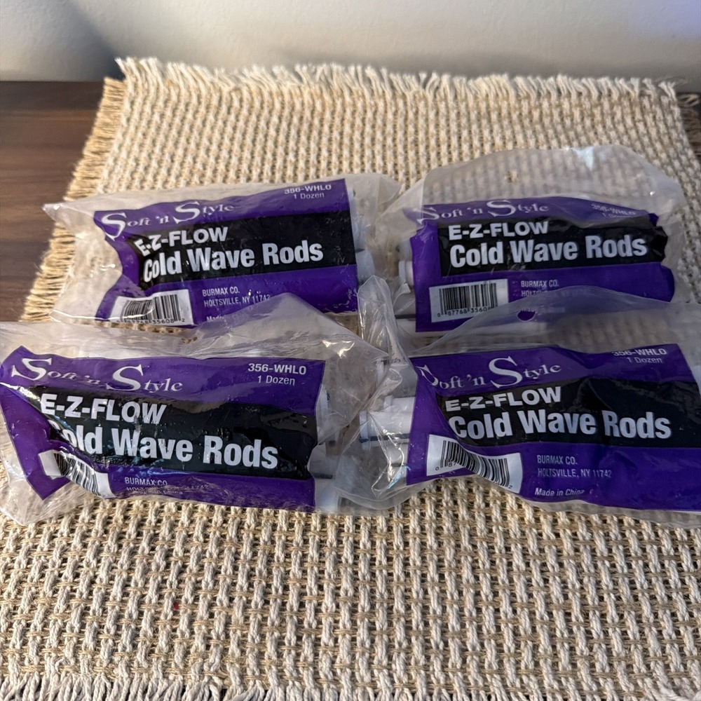 Soft 'N Style E-Z-FLOW White Cold Wave Rods 356-WHLO 4 Dozen NEW SEALED